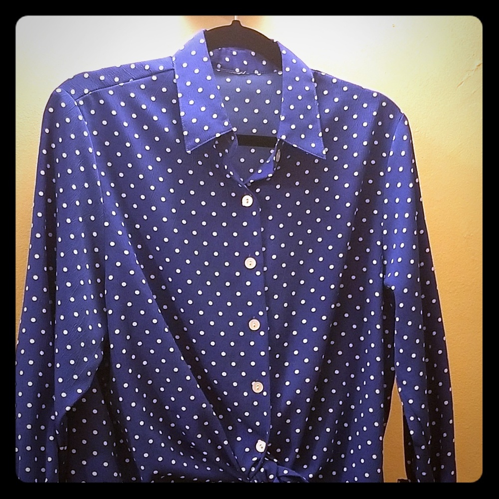 Polka Dot Collared Shirt